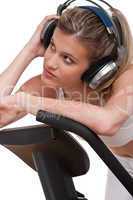 Fitness series - Woman with headphones exercising