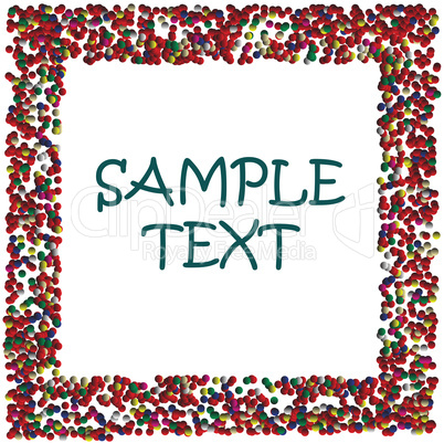 Colored dots frame with space for sample text