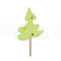 Christmas tree candy on a wooden stick