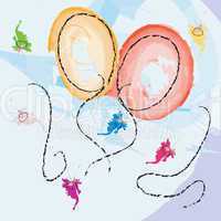 Celebration card with balloons