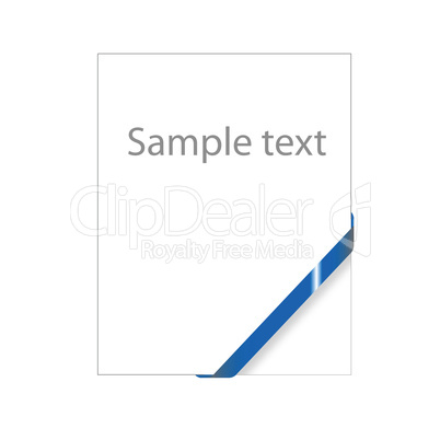 Blue empty corner ribbon, ready for your text( sale, new, mail,