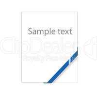 Blue empty corner ribbon, ready for your text( sale, new, mail,