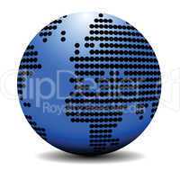 Blue earth globe concept