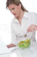 Healthy lifestyle series - Woman having lunch break
