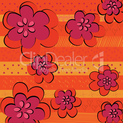 Abstract beautiful flowers background, vector illustration