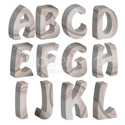 3D wooden letters of the alphabet