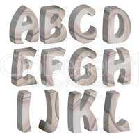 3D wooden letters of the alphabet