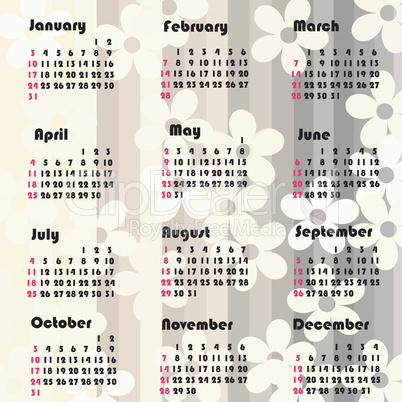 2010 Floral calendar