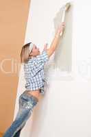 Home improvement: Woman painting wall