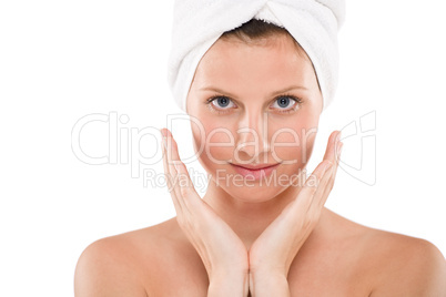 Body care - beautiful woman with towel