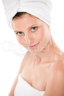Body care - beautiful woman with towel