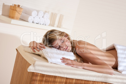 Spa - Young woman at wellness massage relaxing