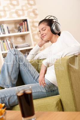 Students - Happy female teenager with headphones