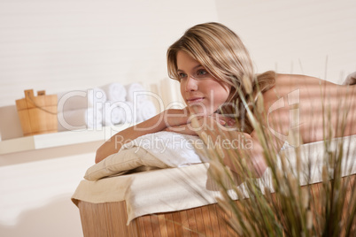 Spa - Young woman at wellness massage relaxing