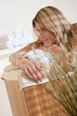 Spa - Young woman at wellness massage relaxing
