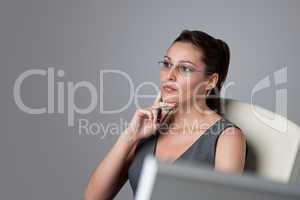 Thoughtful businesswoman thinking at office