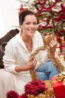 Attractive young woman with Christmas decoration