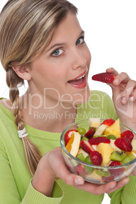 Healthy lifestyle series - Woman eating fruits