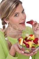 Healthy lifestyle series - Woman eating fruits