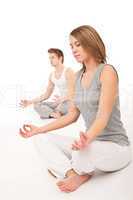 Fitness - Young healthy couple in yoga position