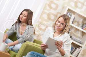 Students - Two female teenager studying