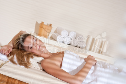 Spa - Young woman at wellness massage relaxing