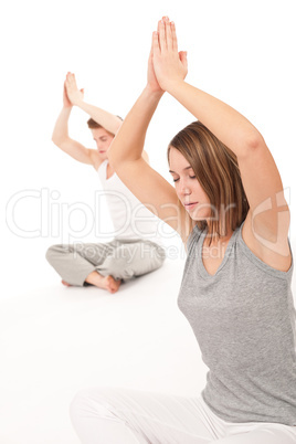 Fitness - Young healthy couple in yoga position