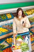 Grocery store shopping - Woman in winter outfit