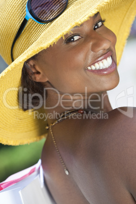 Beautiful African American Woman With Fashion Shopping Bags