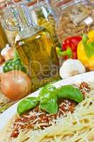 Spaghetti Bolognese, Olive Oil, Pasta & Vegetable Ingredients