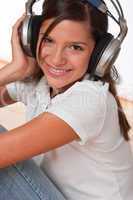 Happy teenager with headphones