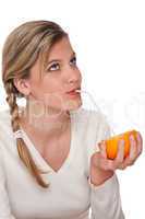 Healthy lifestyle series - Woman with orange