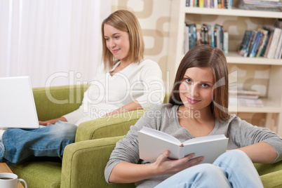 Students - Two female teenager studying