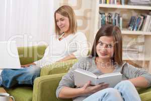 Students - Two female teenager studying