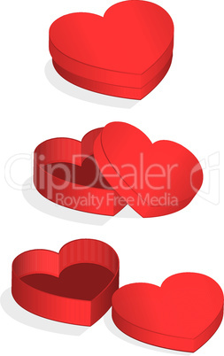Vector illustration of heart shaped valentine box.