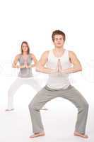 Fitness - Young healthy couple in yoga position