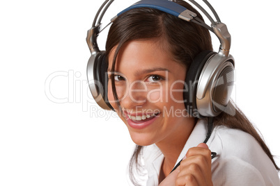 Smiling teenager with headphones