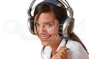 Smiling teenager with headphones