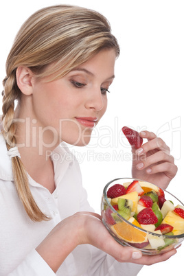 Healthy lifestyle series - Woman holding strawberry