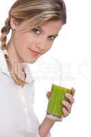Healthy lifestyle series - Woman with kiwi juice