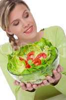 Healthy lifestyle series - Woman with lettuce