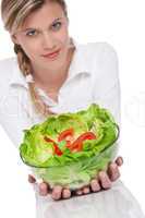 Healthy lifestyle series - Woman holding salad