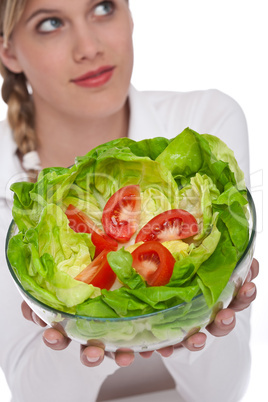 Healthy lifestyle series - Bowl of salad, lettuce and tomatoes