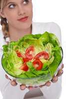 Healthy lifestyle series - Bowl of salad, lettuce and tomatoes