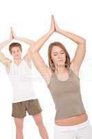 Fitness - Young healthy couple in yoga position