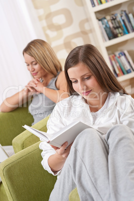 Students - Two female students studying in lounge