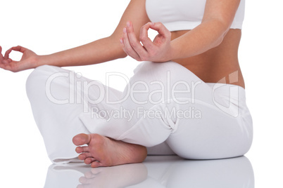 Fitness series - Part of female body in yoga position
