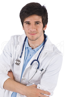 Male student doctor arms crossed