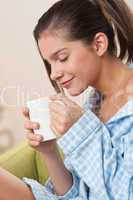 Students - Female teenager having cup of coffee