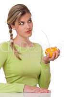 Healthy lifestyle series - Woman with orange